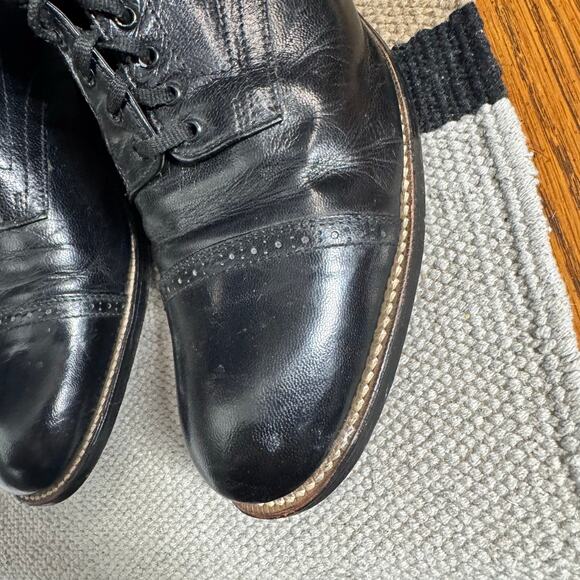 Stacy Adams Boot Men 11D Madison Boot High Top Biscuit Toe Black Leather Classic - Picture 8 of 11